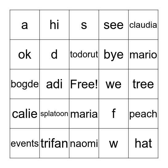 PRCYouth Bible Bingo Card