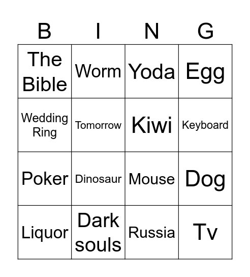 Infinite Craft table Bingo Card