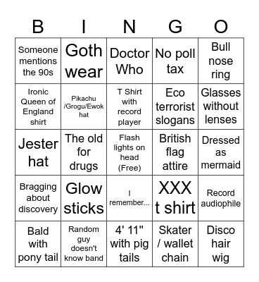 Orbital Bingo Card