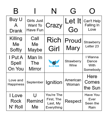 Cover Songs Bingo Card