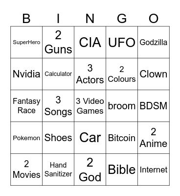 Craft Bingo Card