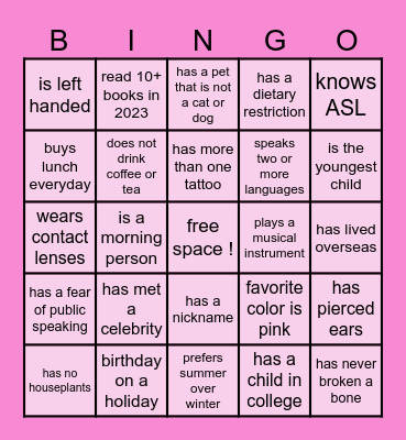 MDL LAB WEEK BINGO Card