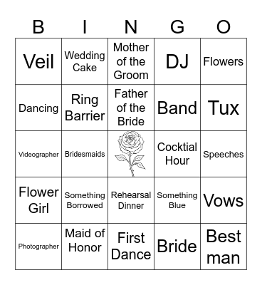 Lydia Rose's Bridal Bingo Card