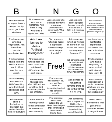 Binney Bingo Card