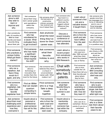 Binney Bingo! Bingo Card