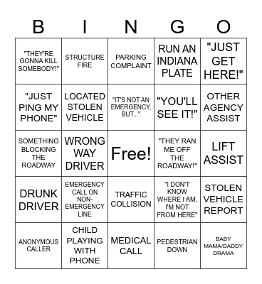 DISPATCH BINGO Card
