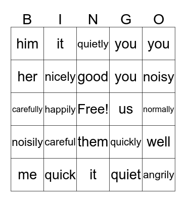 Word Work Bingo Card