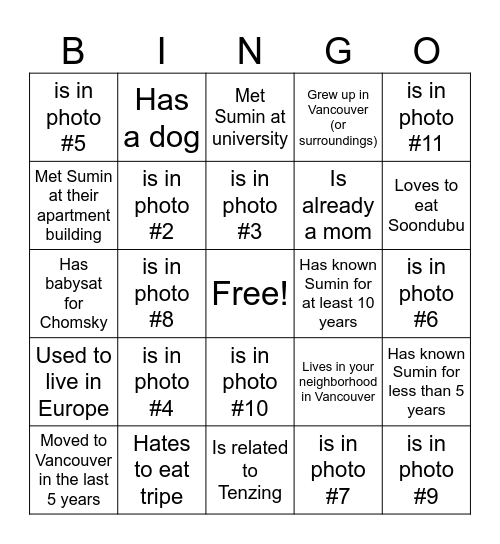 Find someone who... Bingo Card