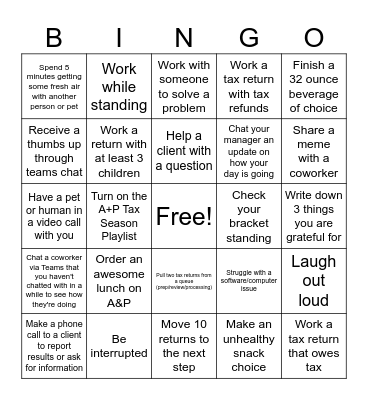 2024 Madness Bingo Card