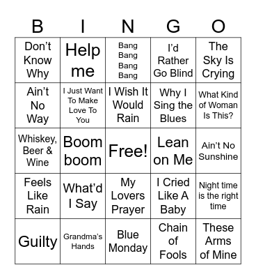 Blues 2024 Bingo Card