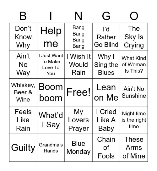 Blues 2024 Bingo Card