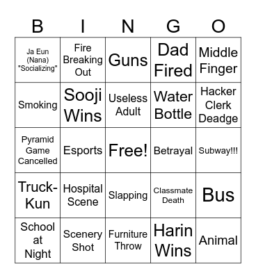 Pyramid Game Finale Bingo Card