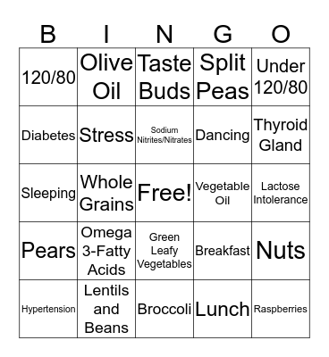 Wellness Bingo Card