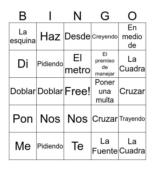 Captítulo 3B Bingo Card