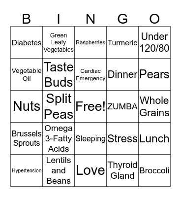 Wellness Bingo Card