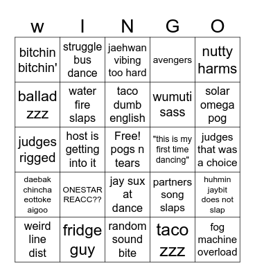 build up episode 9 Bingo Card