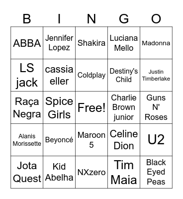 BINGO MUSICAL Bingo Card