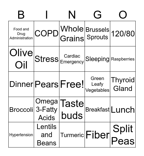 Wellness Bingo Card