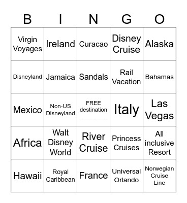 Been There Bingo Card