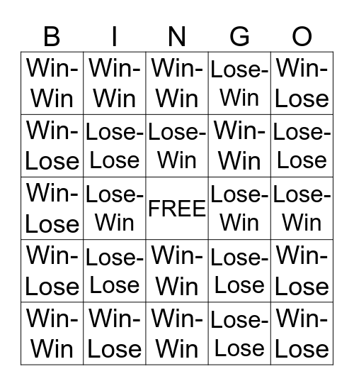 THINK WIN-WIN Bingo Card