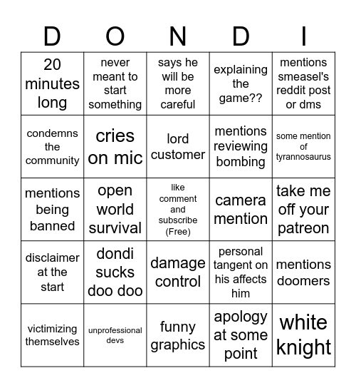 WHY IS THE ISLE SO TOXIC Bingo Card