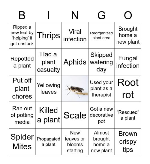 Houseplant Parent Bingo Card