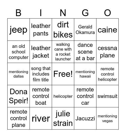 sidaris bingo Card