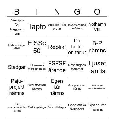 Vårmötesbingo 2024 Bingo Card
