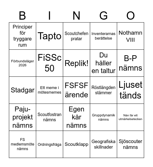 Vårmötesbingo 2024 Bingo Card