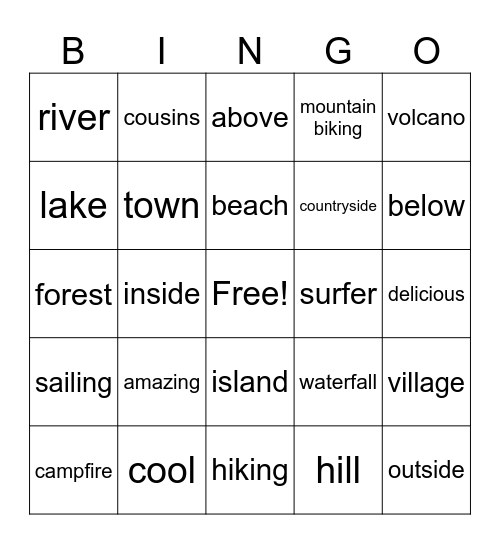 Academy Stars 4 unit 1 Bingo Card