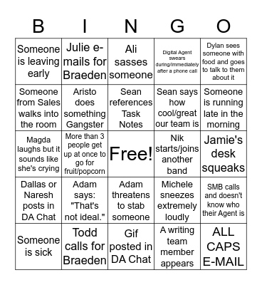 DA Bingo Card