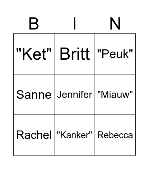 Rowin-Bingo Card