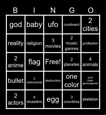 KURAC BINGO Card