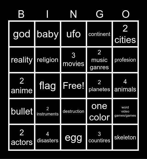 KURAC BINGO Card