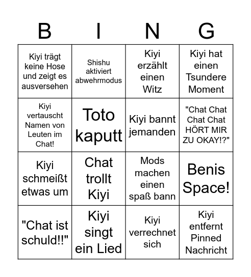 Kiyichu Bingo 2 Bingo Card