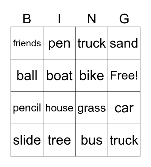 Game Bingo Card