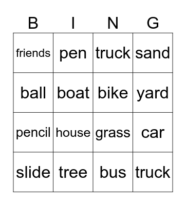 Game Bingo Card