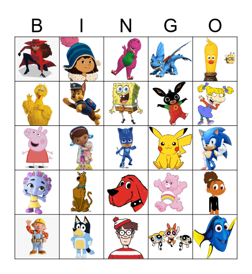 CHARACTERS Bingo Card