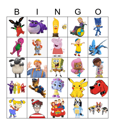 CHARACTERS Bingo Card