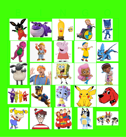 CHARACTERS Bingo Card