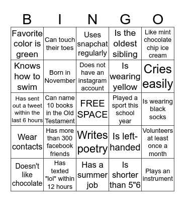 The Takeover Bingo Card