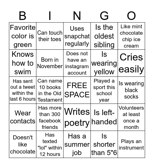 The Takeover Bingo Card