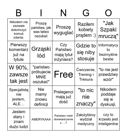 Ningo Bingo Card