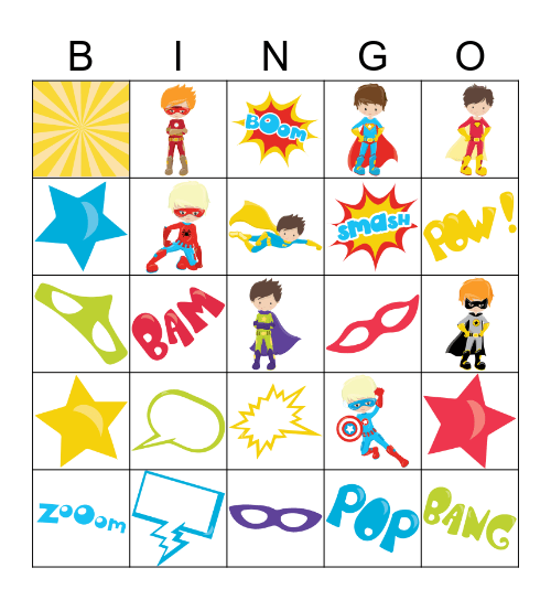 Comic Book Bingo Card