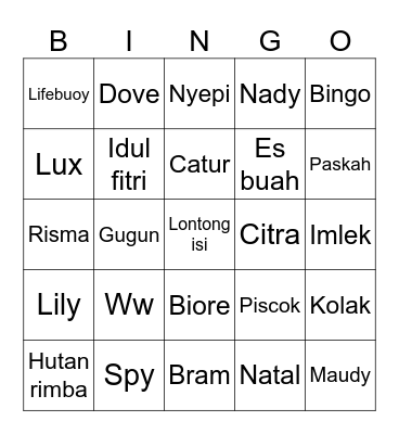 Adis Bingo Card