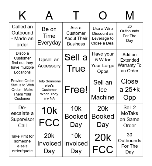 KaTom Bingo! Bingo Card