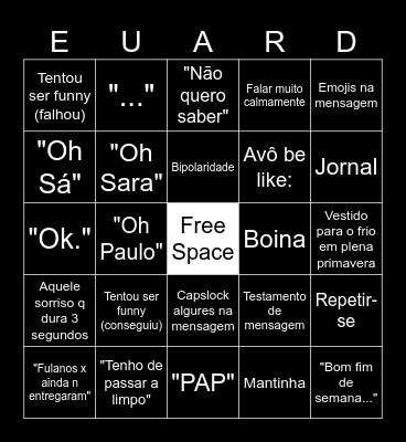 Bingo do Eduardo Bingo Card