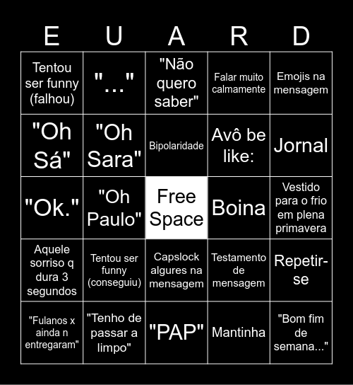 Bingo do Eduardo Bingo Card
