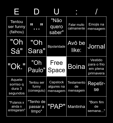 Bingo do Eduardo Bingo Card