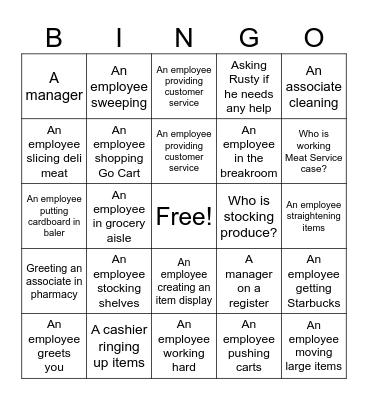 Workplace Bingo Card